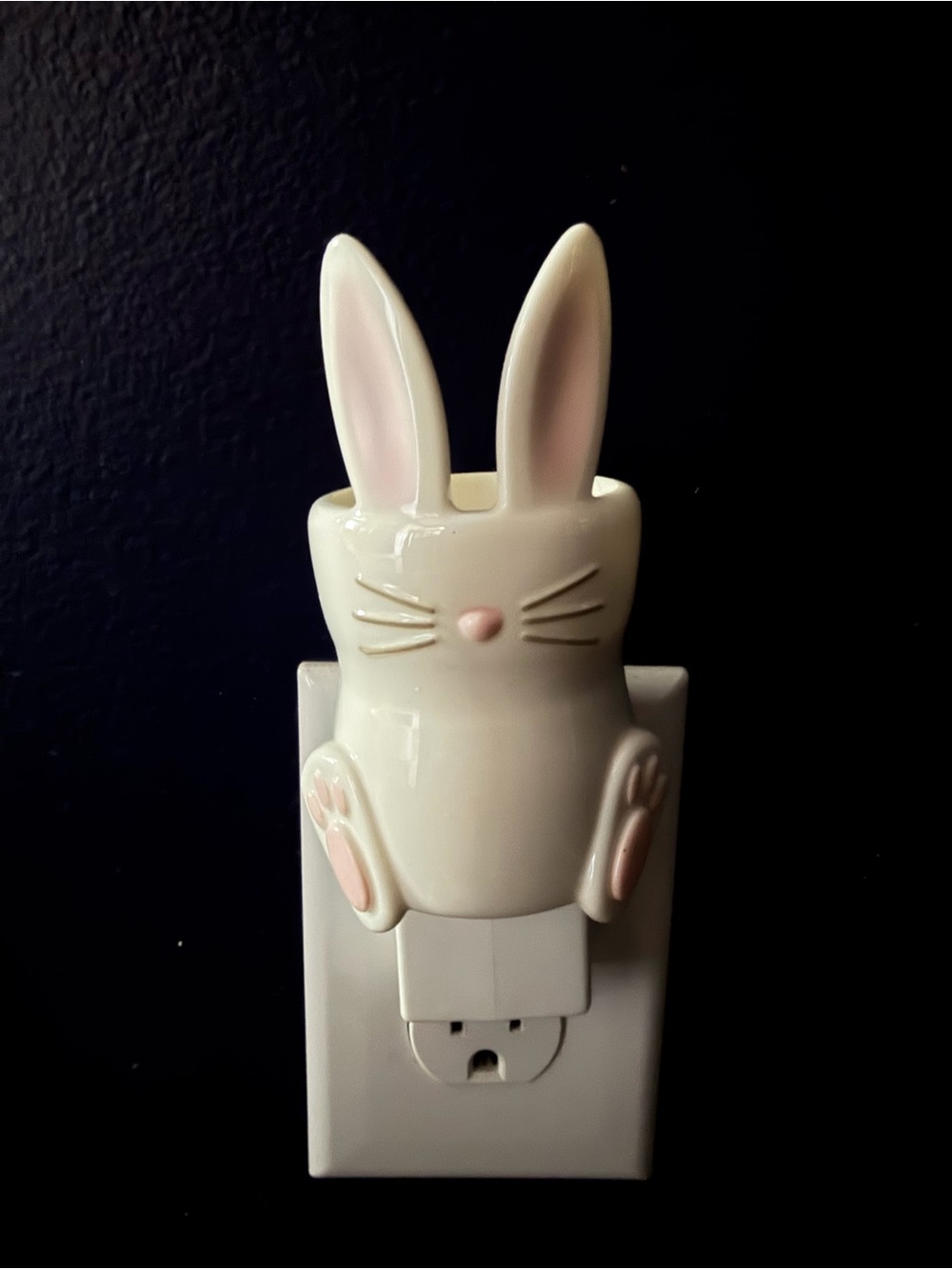 Bath & Body Works White and Pink Bunny Plug-In Wall Decor